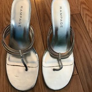 Dressy Metalic straps heels. Size 11